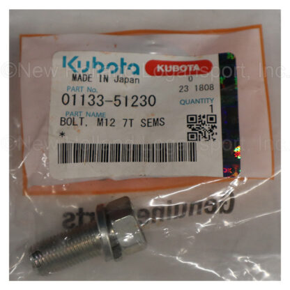 Kubota M12 x 1.25 x 30mm Bolt Part # 01133-51230