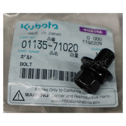 Kubota M10 x 1.25 x 20mm Bolt Part # 01135-71020