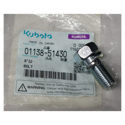 Kubota M14 x 1.5 x 30mm Bolt Part # 01138-51430