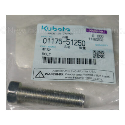 Kubota M12 x 1.25 x 50mm Bolt Part # 01175-51250