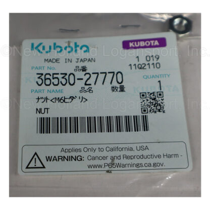 Kubota Nut Part # 36530-27770