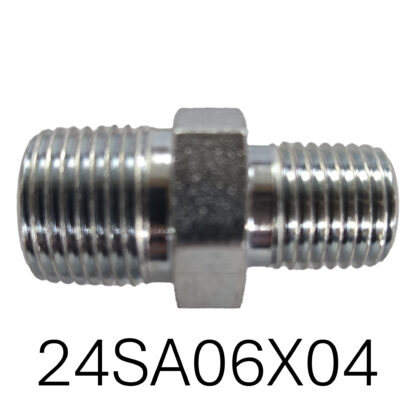 3/8" x 1/4" Male NPT Hex Nipple Adapter Part # 24SA06X04
