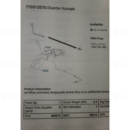 New Holland Tractor Dia Kit Part # 710312070