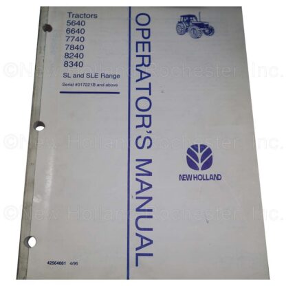 New Holland Operators Manual Part # 42564061
