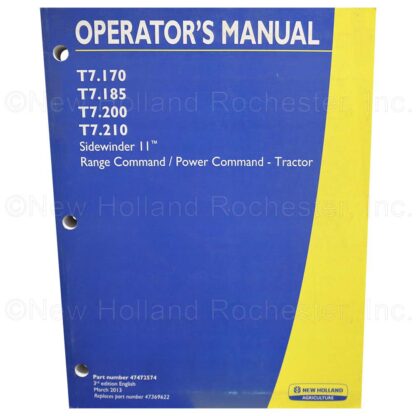 New Holland Sidewinder II (Range Command/Power Command) Operators Manual Part # 47472574