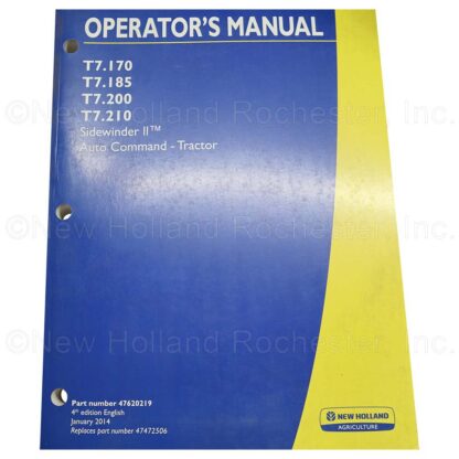 New Holland Sidewinder II Operators Manual Part # 47620219