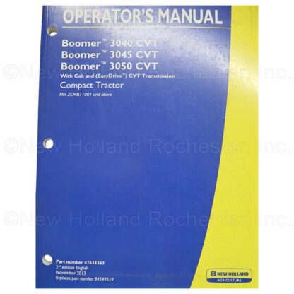 New Holland  Compact Tractor (Boomer) Operators Mnual Part # 47633363