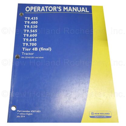 New Holland Operators Manual Part # 47671453