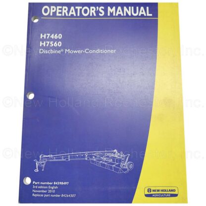 New Holland Discbine Mower-Conditioner Operators Manual Part # 84398497