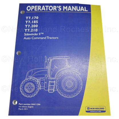 New Holland Sidewinder Operators Manual Part # 84411206