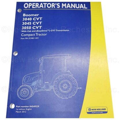 New Holland Boomer Operators Manual Part # 84649529