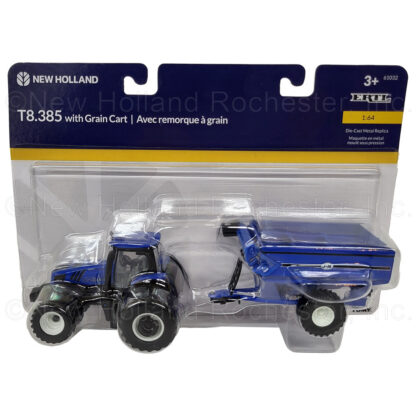 New Holland Ertl T8.385 Tractor with J&M Grain Cart Toy 1/64 Scale Part # ERT61032