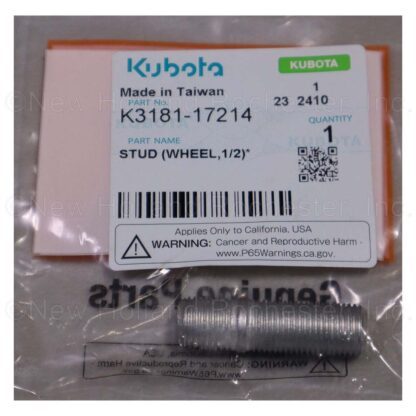 Kubota 1/2" Wheel Stud Part # K3181-17214