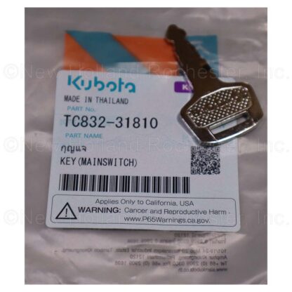 Kubota Main Switch Key Part # TC832-31810