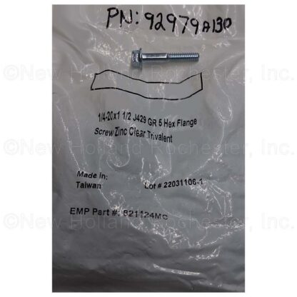 Screw 1/4-20 x 1 GR 5 Hex Flange Part # 92979A130